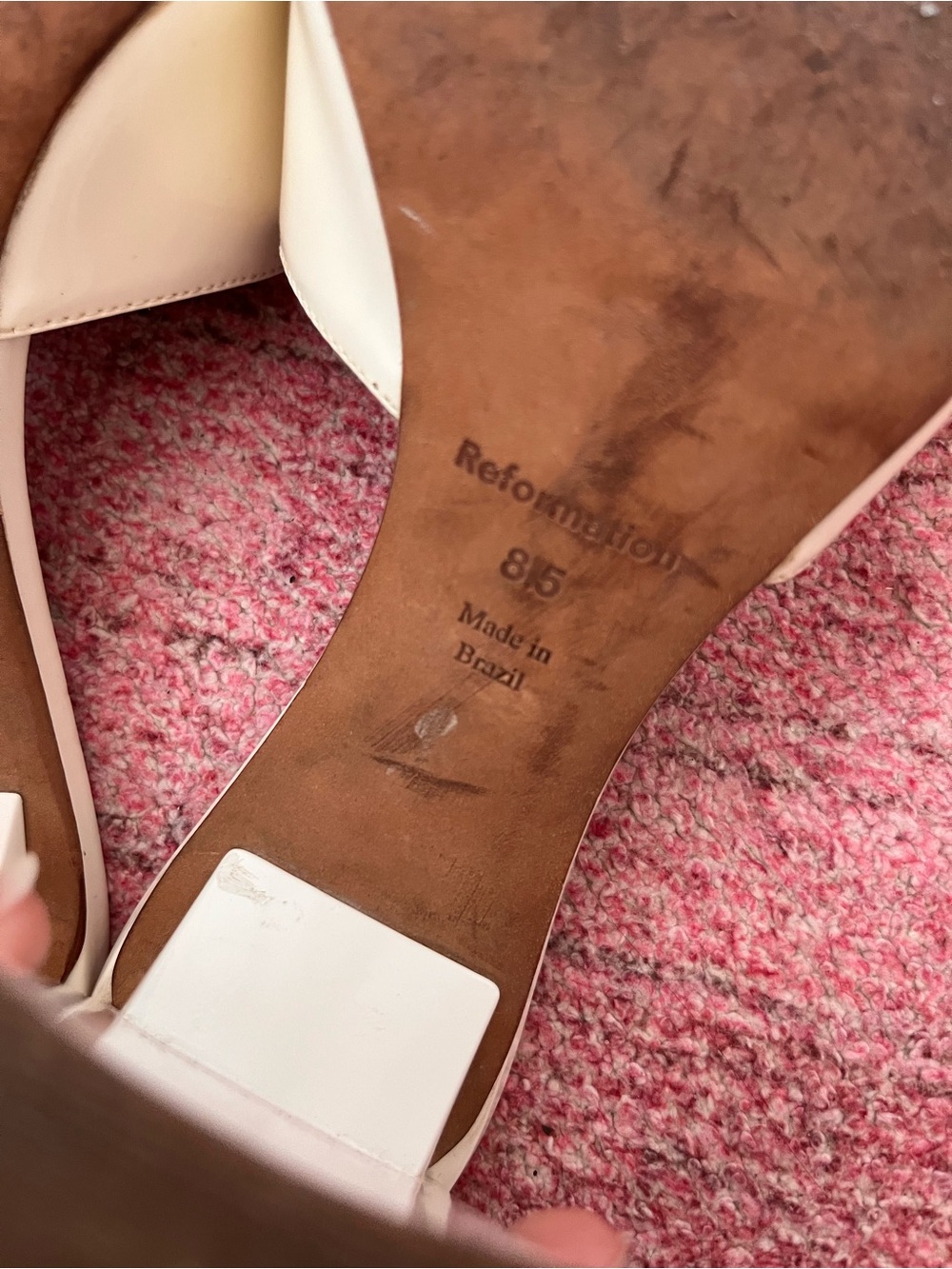 Reformation Ivory Open‑Toe Block Heel Mules - Picture 6 of 6